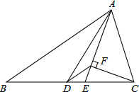 如图，△ABC中，AD是中线，AE是角平分线，CF⊥AE于F，AB=5，AC=3，则DF的长为____ 答案：1