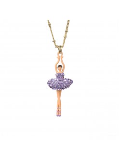 Collier ballerine tutu pavé de strass lilas