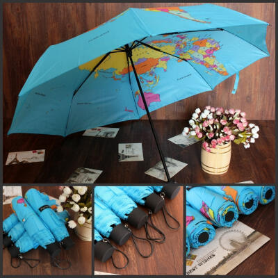  日本遮阳伞 三伞 地图伞 创意雨伞 晴雨伞 伞