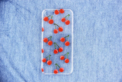 手绘手机壳定制透明樱桃苹果5 6小米4红米note4魅蓝note两个