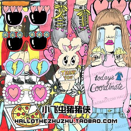 手绘原宿贴图 电脑/手机/安卓/苹果250张png卡通原宿免抠贴图素材 链接：http://item.taobao.com/item.htm?id=43558992806【手绘 插画 卡通 photshop 美图秀秀素材图标 表情 设计 】淘宝链接HAOLLOTHEZHUZHU.TAOBAO.COM或搜索淘宝店铺 小飞虫猪猪侠