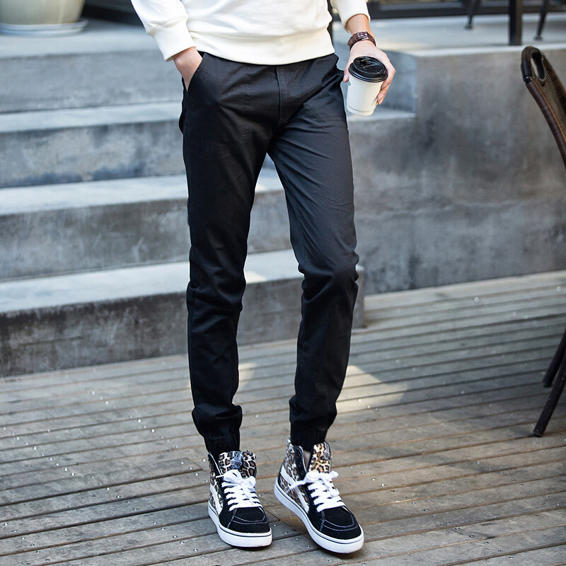 春夏季新款男装韩版修身男式休闲裤束脚裤休闲纯棉小脚铅笔裤长裤