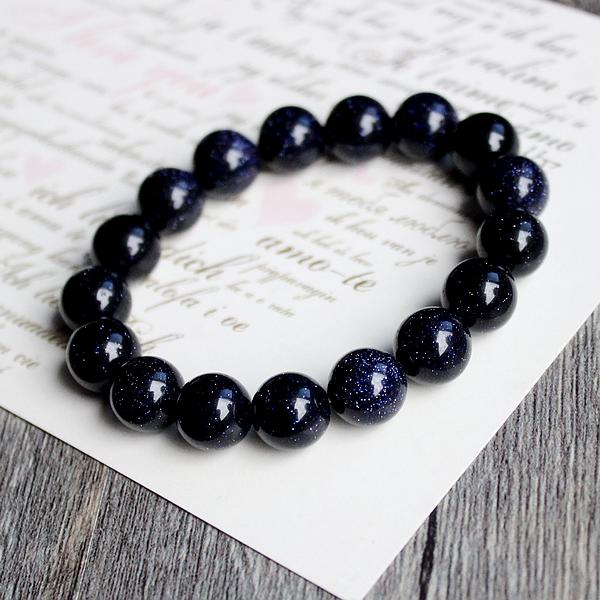 石头的日记原创午夜的星空蓝砂石手链