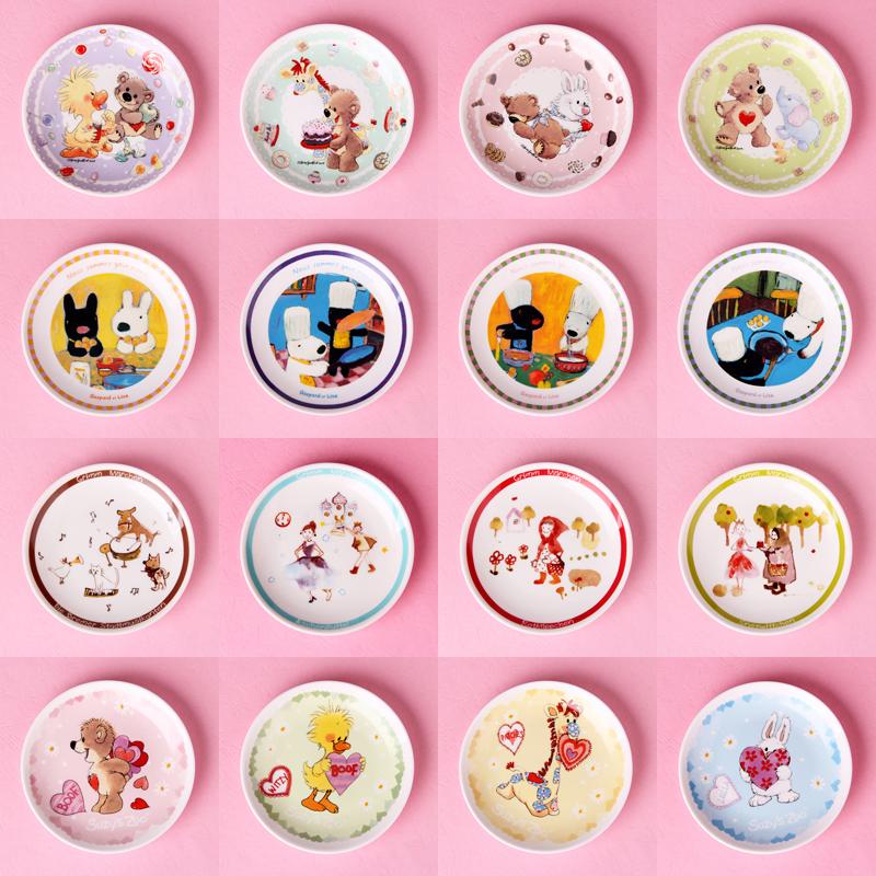 日本卡通动漫卡斯柏和丽莎温馨的动物园陶瓷蛋糕碟骨碟点心碟餐盘