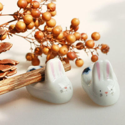和光小筑 日式和风小兔子筷架 筷托 zakka可爱卖萌兔 拍照晒美食