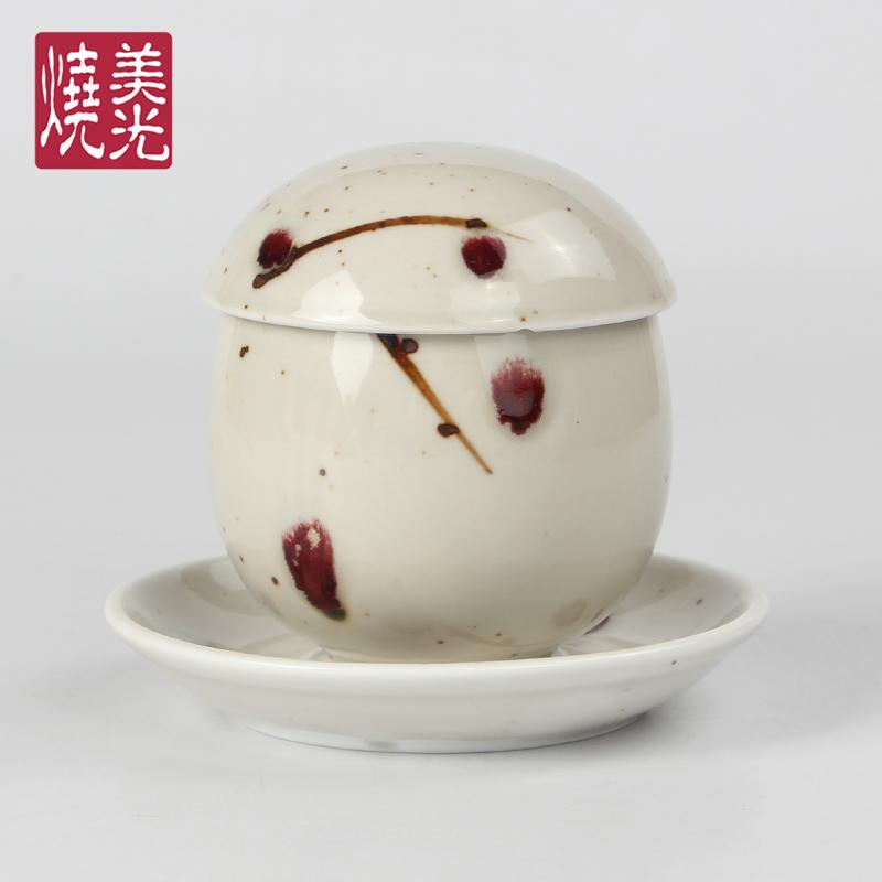 陶瓷甜品盅 日式陶瓷蒸蛋盅 布丁杯 带盖工夫茶杯 水蛋炖蛋杯带盖
