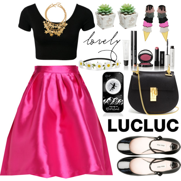 Promoted : http://www.lucluc.com Top : http://www.lucluc.com/tops/crop-tops/lucluc-black-scoop-short-sleeve-crop-tops.html Skirt : http://www.lucluc.com/bottoms/skirts/lucluc-fuchsia-midi-skirt-with-sash.html #lucluc