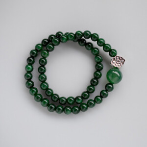 未时原创 铁龙青绿玛瑙 绕手两圈手链 6mm铁龙生翡翠 文艺 可定制-淘宝网