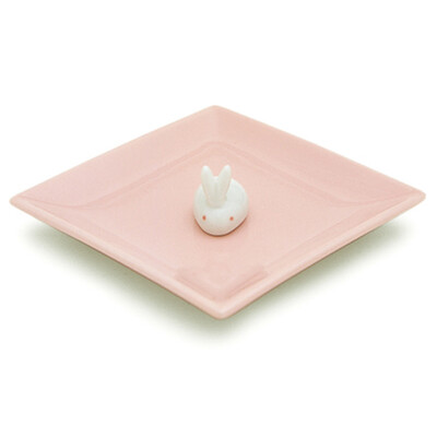 日本香堂 原装进口 粉色陶瓷香盘与小白兔香座 香插