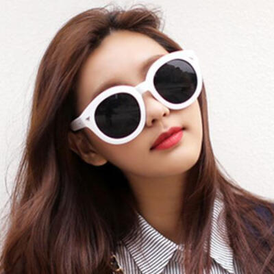 韩国明星同款时尚太阳眼镜 复古超大瘦脸近视墨镜防紫外线黑白