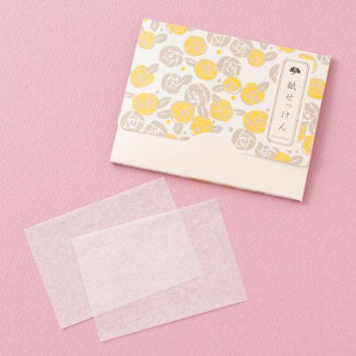 预定日本花鳥風月肥皂纸 薔薇黄蝶葉種30枚 便携户外旅行