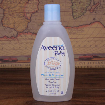 美国宝宝沐浴露二合一 Aveeno baby天然燕麦无泪婴儿洗发水 354ml