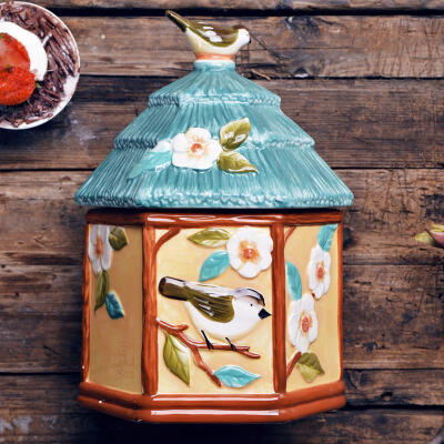 .高端英格堡陶瓷器密封罐.创意干货杂粮收纳储物罐子.2个装