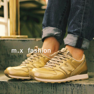 n.b土豪金色运动鞋 mx fashion潮鞋