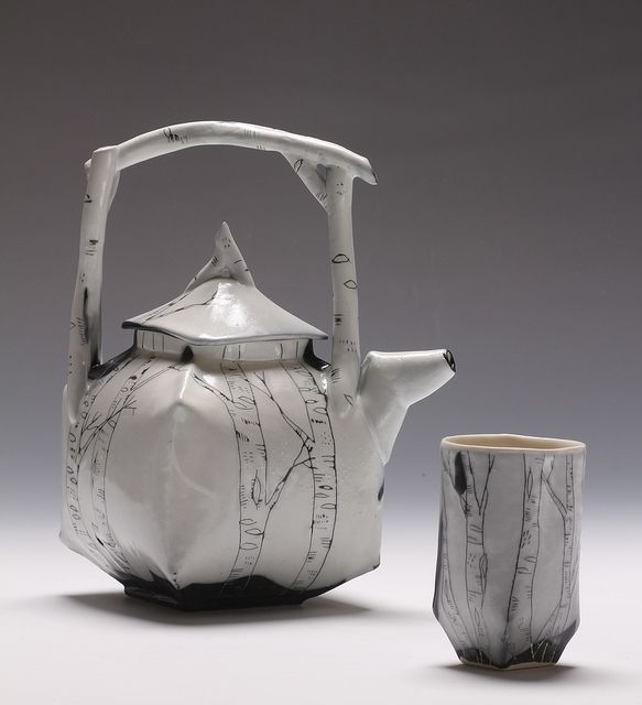 birch teapot and cup by JosieJurczenia, via Flickr