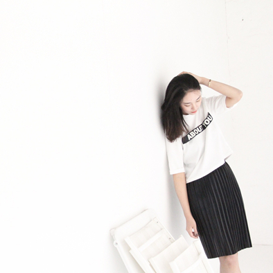 p1nka chic style 显瘦字母tee