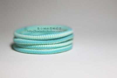 薄荷色 薄荷绿 双色撞色发圈皮筋