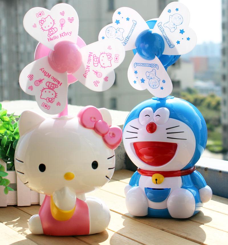 创意hello Kitty小风扇可充电usb风扇可爱卡通学生宿舍办公室风扇