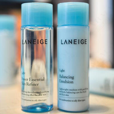 LANEIGE 兰芝 水凝清盈精华水+保湿乳套装 补水爽肤露 中小样