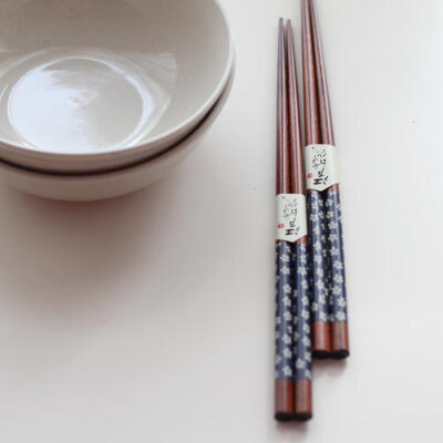 出口高日式料理环保天然和风餐具纯天然樱花纹原木手工木筷子