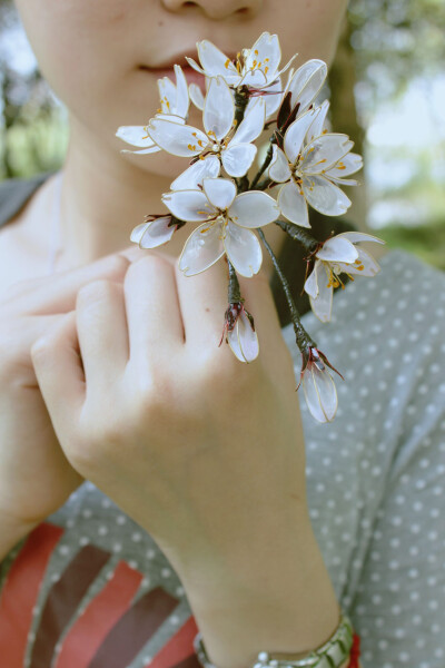 猫神堂 原创设计 和风 kanzashi 永恒之春 树脂水晶花 樱花 簪子