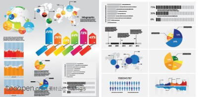 商务统计图表矢量素材下载