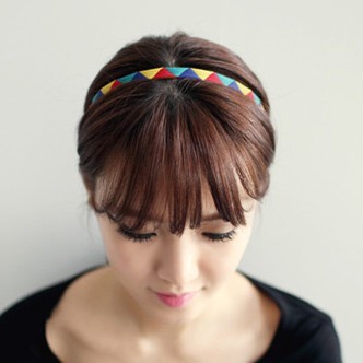 韩国进口正品发饰代购张根硕款波普拼色简约民族发带发绳发箍头带