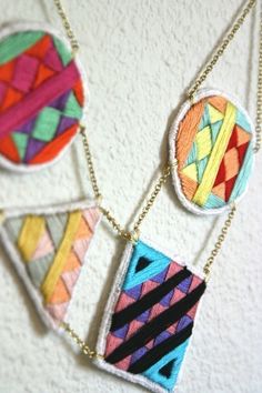 Embroidered Necklaces