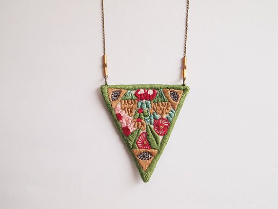 Mystic nature embroidered necklace von LanaPelana auf Etsy, €36.00