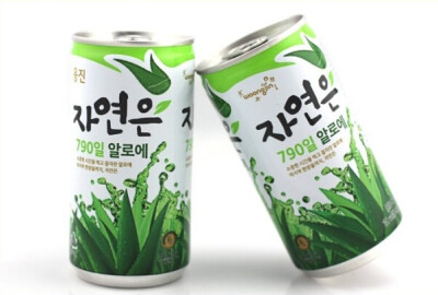 韩国进口饮料 熊津芦荟汁 熊津晨之露芦荟果肉饮料180ml 美容养颜