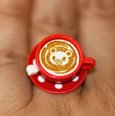 Kawaii Cute Japanese Ring Cup of Coffee with by fingerfooddelight, $12.00