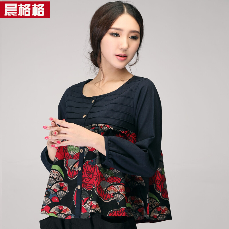 晨格格 精致拼布棉麻衬衫 透露着小女人的可爱气息