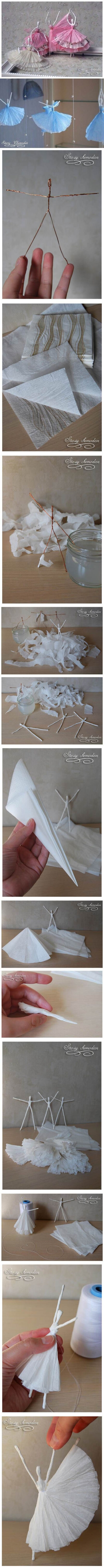 DIY Napkin Paper Ballerina | iCreativeIdeas.com Like Us on Facebook ==&amp;gt; https://www.facebook.com/icreativeideas