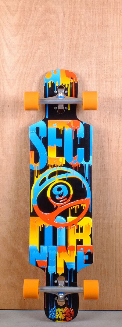 Sector 9 39&amp;quot; Sprocket Orange Longboard Complete Bottom