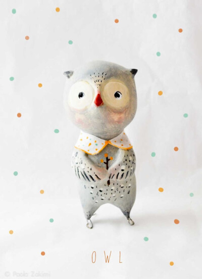 Owl Figurine Doll animal, ABC animals by Paola Zakimi. $120.00, via Etsy.