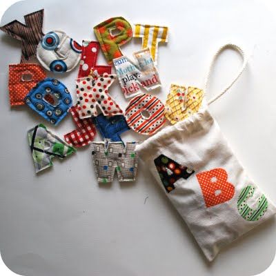 stitch the alphabet from your fabric scraps