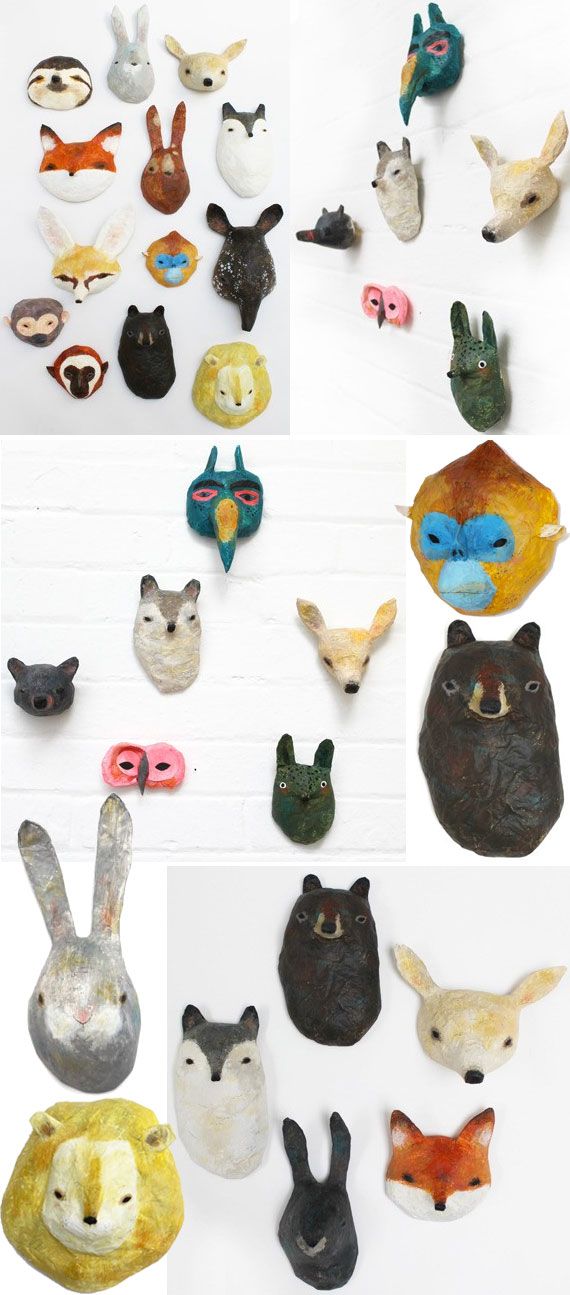 paper mache animals by Abigail Brown