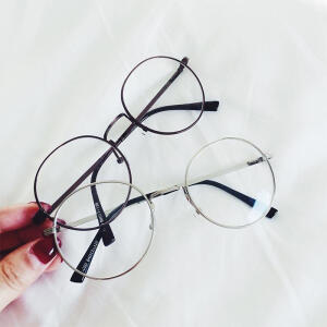 MISS Q夏季 百搭休闲平光镜 日系复古眼镜 