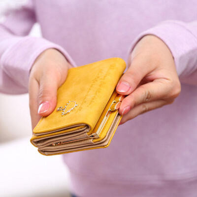 韩国女士钱包韩版可爱小雨伞短款皮夹卡通磨砂手拿包零钱包