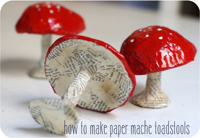 How to make paper mache toadstools (or in my case, a Mary Poppins parrot umbrella head) The definitive tutorial on making papier mâché shapes.