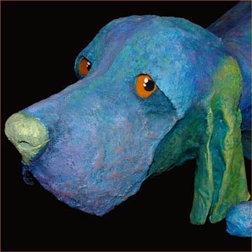 by Judge, Paper Mache Dog Sculpture