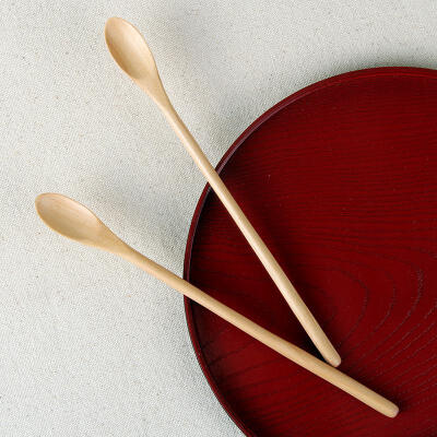 日式zakka和风茶餐具原木长柄搅拌勺蜂蜜咖啡搅拌棒奶粉细长勺