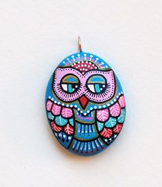 You could do this! Hand Painted Stone OWL Pendant by ISassiDellAdriatico on Etsy, €20.00