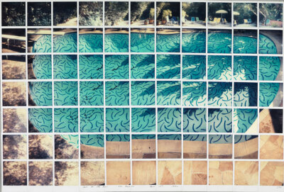 Sun On The Pool Los Angeles April 13th 1982 composite polaroid, 24 3/4 x 36 1/4 in.