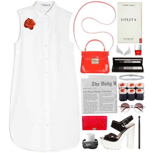 #redandblack #red #black #blackandwhite #whitedress #dress #AlexanderWang #fashion #collage #style #inspiration