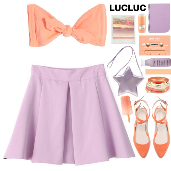 #lucluc @lucluc Shopping on: http://www.lucluc.com Skirt: http://www.lucluc.com/lucluc-lilac-pleated-empire-skirt.html Bracelet: http://www.lucluc.com/accessories/bracelets/lucluc-orange-multi-color-fashion-bracelet.html