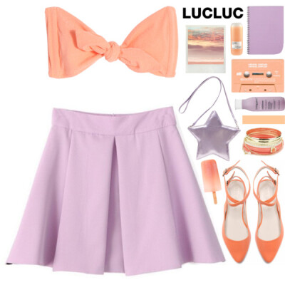 #lucluc @lucluc Shopping on: http://www.lucluc.com Skirt: http://www.lucluc.com/lucluc-lilac-pleated-empire-skirt.html Bracelet: http://www.lucluc.com/accessories/bracelets/lucluc-orange-multi-colo…