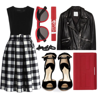 A fashion look from April 2015 featuring quilted jacket, black skirt and special occasion shoes. Browse and shop related looks.