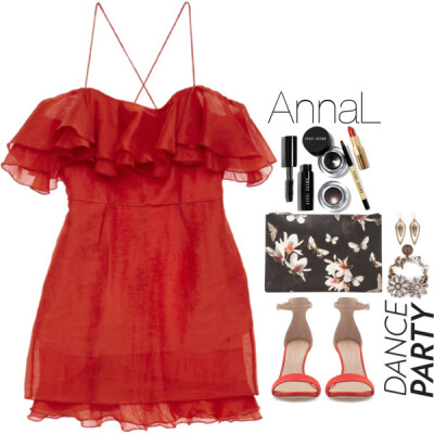 A fashion look from April 2015 featuring red cocktail dress, heeled sandals and givenchy handbags. Browse and shop related looks.