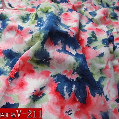 新款佰汇福棉绸布料碎花人造棉布料女士碎花服装面料夏被布料V211